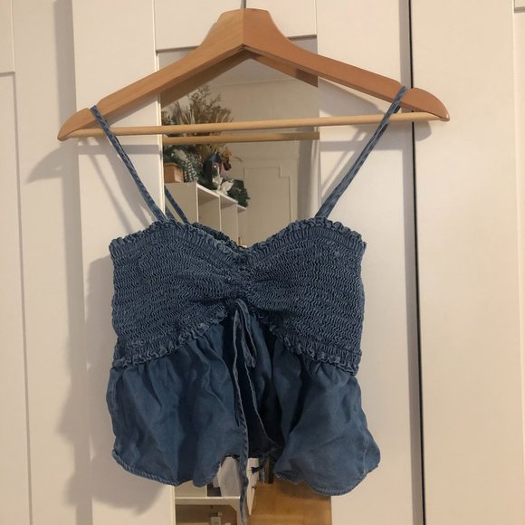 Ruffle denim top - Picture 1 of 2